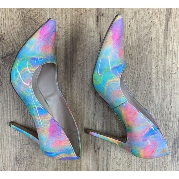 Michael Ry leigh Patent Leather Pointed Toe Stiletto Heels Size 9M Multicolored - Picture 11 of 16